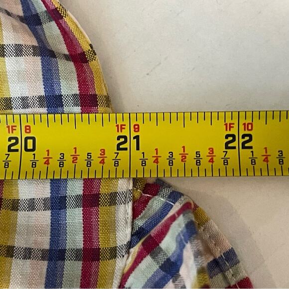 LOFT White Red Blue Yellow Plaid Cottage Fairy Boho Dress NWOT Size M - Picture 11 of 12
